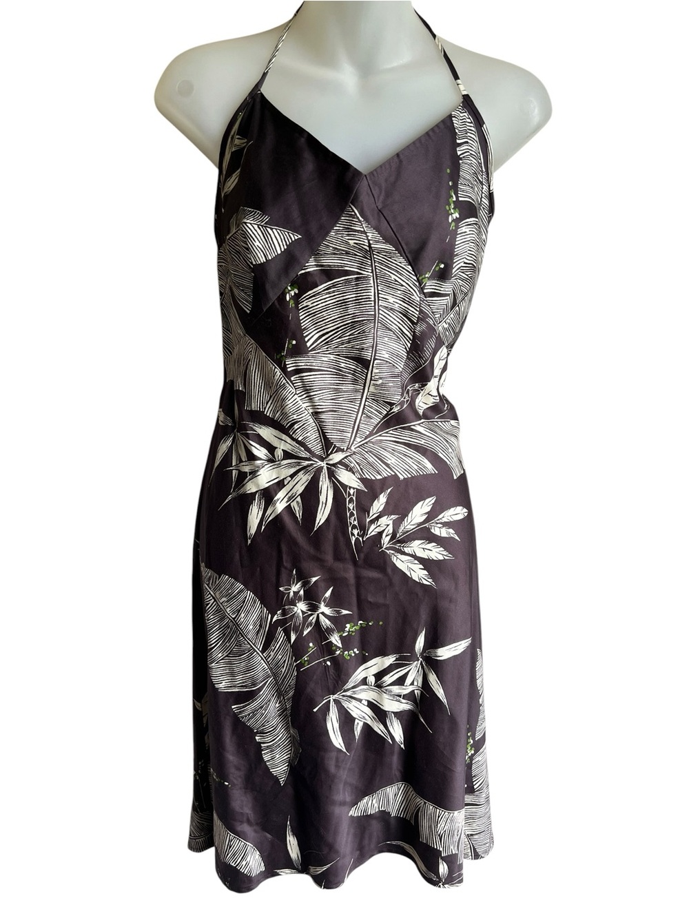 J Crew Halter Dress Womens Small Cotton Tropical Coastal Resort Beach Vacation